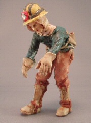 Just Plain Folk Figures Telephone Worker at Top of Pole