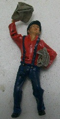 Just Plain Folk Figures Man selling newspaper
