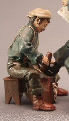 Just Plain Folk Figures Shoeshine Figure with Bench