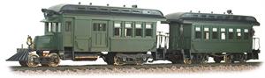 Hartland Locomotive Works Gas Locomotives Rail Bus & Trailer Set - Undecorated - Green