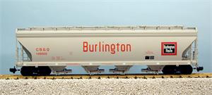 USA Trains Hoppers CB&Q (185501, 185502, 185503, 185504) - Light Gray/Green