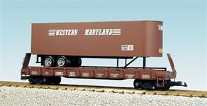 USA Trains Piggybacks Western Maryland - BC Red w/BC Red Flatcar