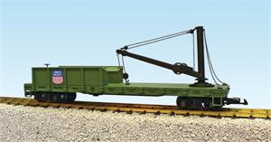USA Trains Work Train Series Derrick Cars White Pass Derrick Car W/Brass Boom R1808
