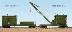 USA Trains Work Train Series Crane Tender Cars Union Pacific R1874