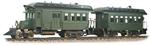 Hartland Locomotive Works Gas Locomotives Rail Bus & Trailer Set - Undecorated - Green