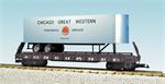 USA Trains  Piggybacks Chicago Great Western - Silver w/BC Red Flatcar