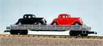 USA Trains Flat Cars Auto Pennsy Auto Flatcarar C - Gray w/Black & Red Ford Coupes