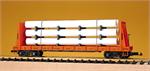 USA Trains Flat Cars Pipe Load Illinois Central Pipe Load Flat Car - Orange