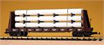 USA Trains Flat Cars Pipe Load Burlington Pipe Load Flat Car - Blue